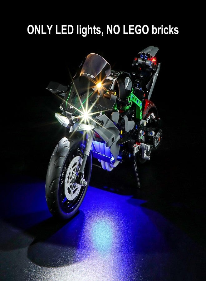 Vaodest مصباح LED من Vaodest لمجموعة Lego 42170 Technic Kawasaki Ninja H2R Motorcycle، تصميم وتكوين متوافق مع الموديل 42170 (مصباح LED فقط، وليس مجموعة مكعبات البناء). - Image 3